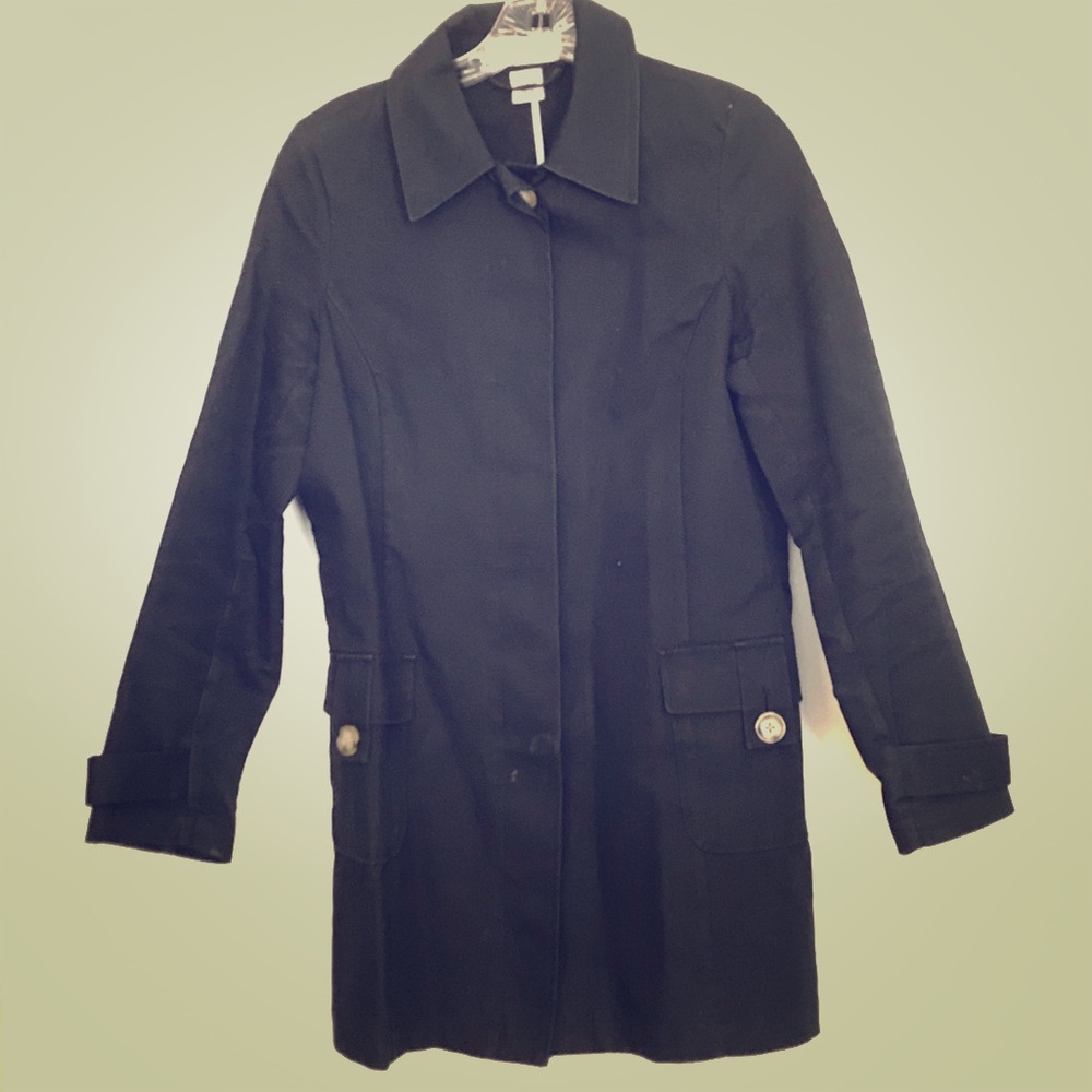 Black Old Navy 100% Cotton Trench Coat - size S